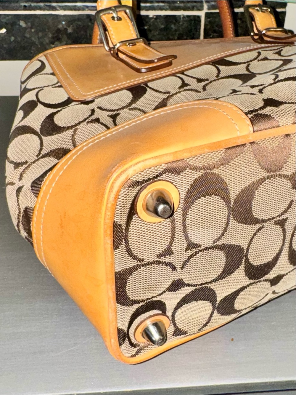 Coach Hampton Signature C top zip carryall Satchel 2004 Vintage - EUC - Picture 10 of 16